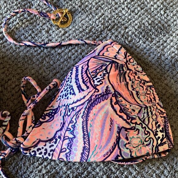 Victoria'sโ Secret Vibrant Padded Bikini Top Medium Multicolor Halter - Picture 3 of 6